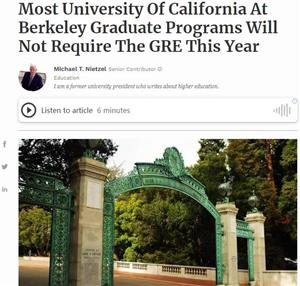 加州伯克利宣布多个研究生专业取消GRE要求，盘点那些取消GRE要求的美国大学！